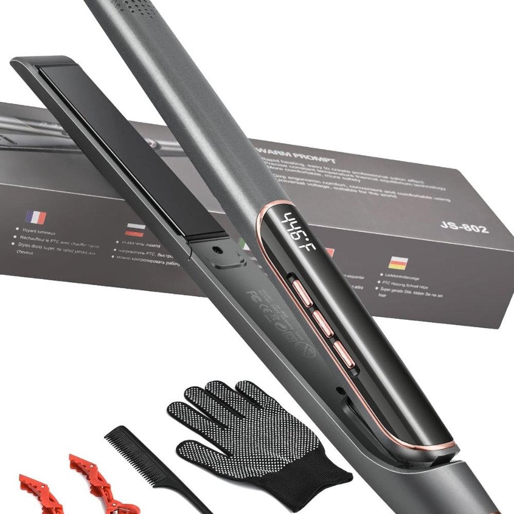 $55.99 Hair Straightener 2 in 1 Salon Hair Flat Iron Curler Waver with Negative